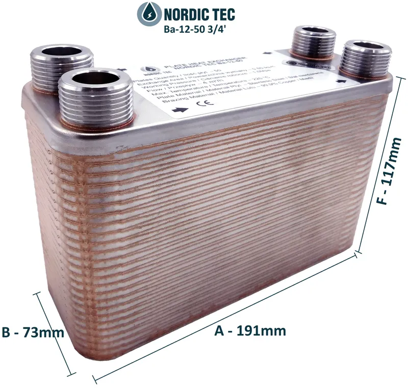 Wymiennik ciepła Ba-12-50 3/4" 15-45kW