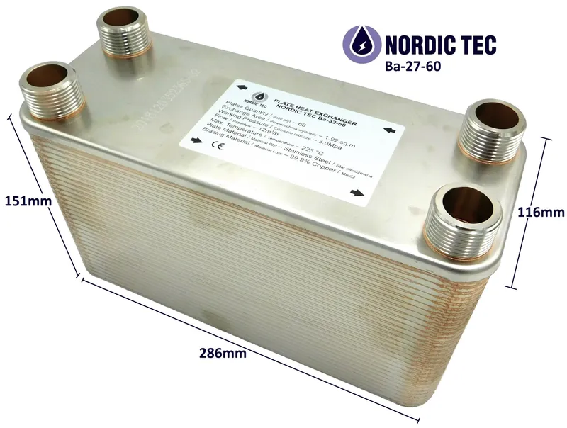 Wymiennik ciepła Ba-27-60 5/4" 60-130kW
