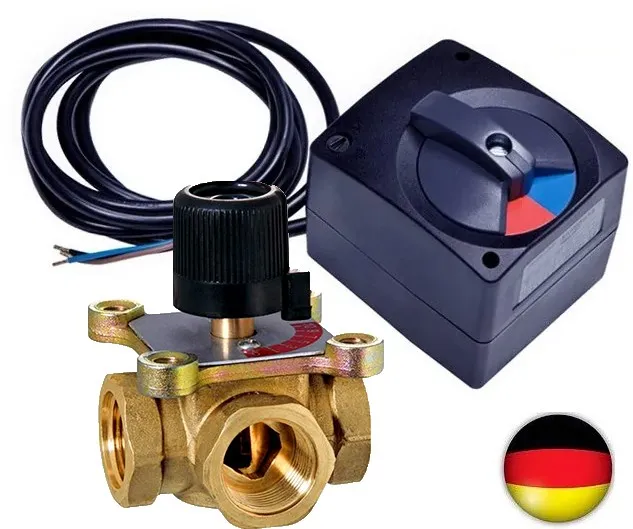 Zawór czterodrożny z siłownikiem 1" DN25 Nordic Tec + elodrive